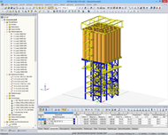 3D-Modell der Tragkonstruktion des Trockenmischwerkes in RSTAB (© www.dw-ingenieure.de)