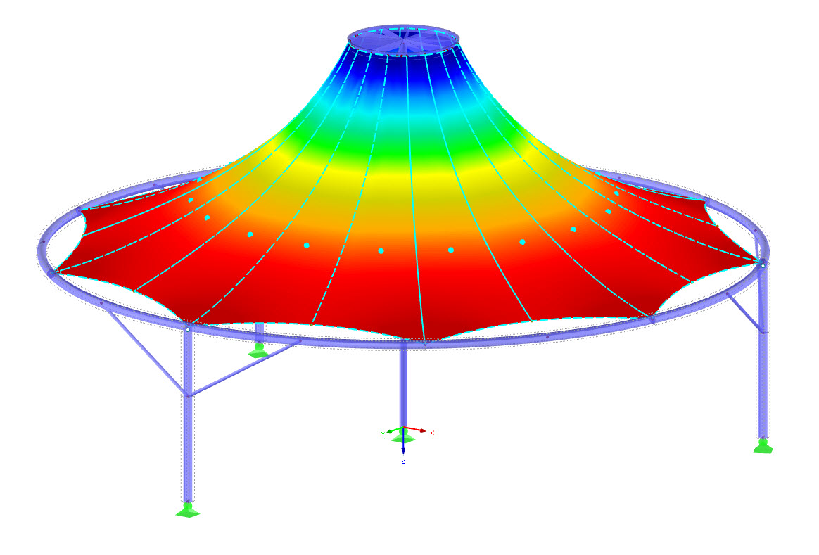 Form-Finding and Cutting Patterns of Membrane Structures in RFEM